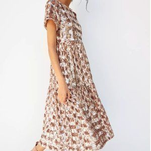 Anthropologie rose gold sequin dress